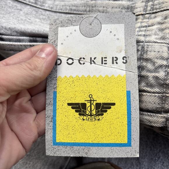 Deadstock 90s Dockers Jeans Black 29x32 Pleated Denim Levi’s Baggy Acid Vintage - Picture 10 of 16